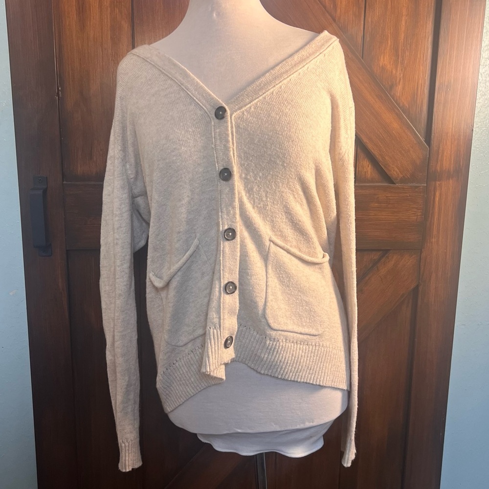 Sonoma Women's L Cream‎ Button Cardigan Sweater
